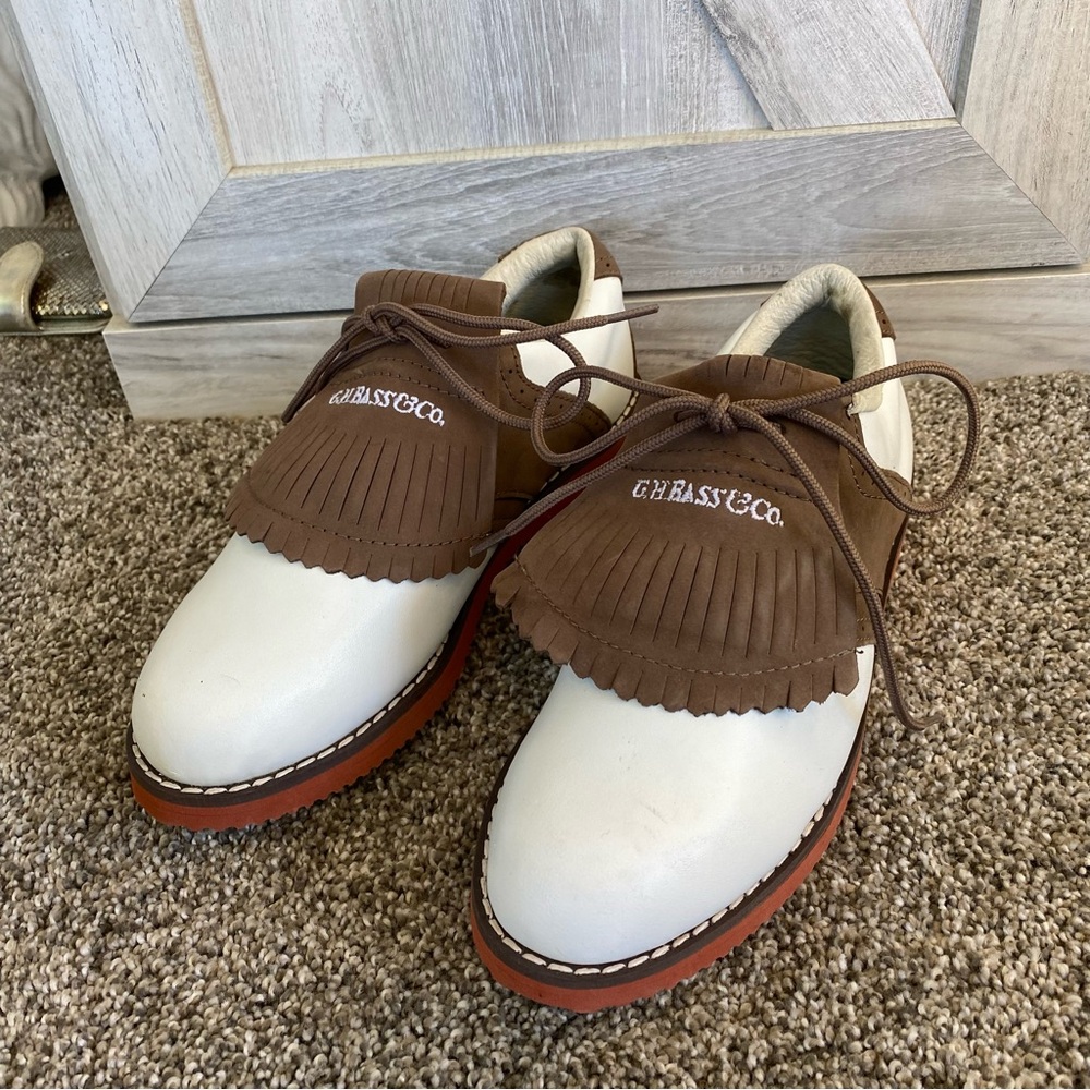 G.H. Bass & Co. Brown and White Saddle Shoes